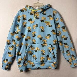 Blue Combat Duck-Print Pullover Hoodie